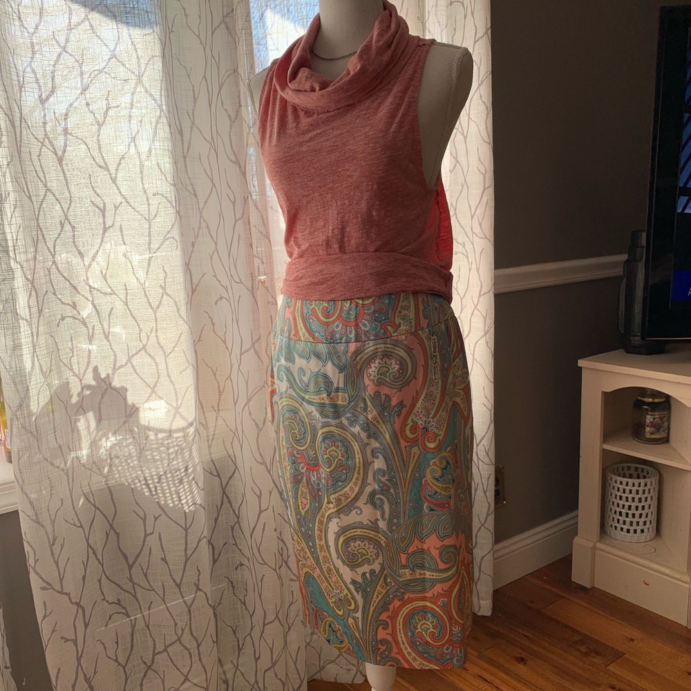 Carlisle Silk Paisley Pencil Skirt NWOT